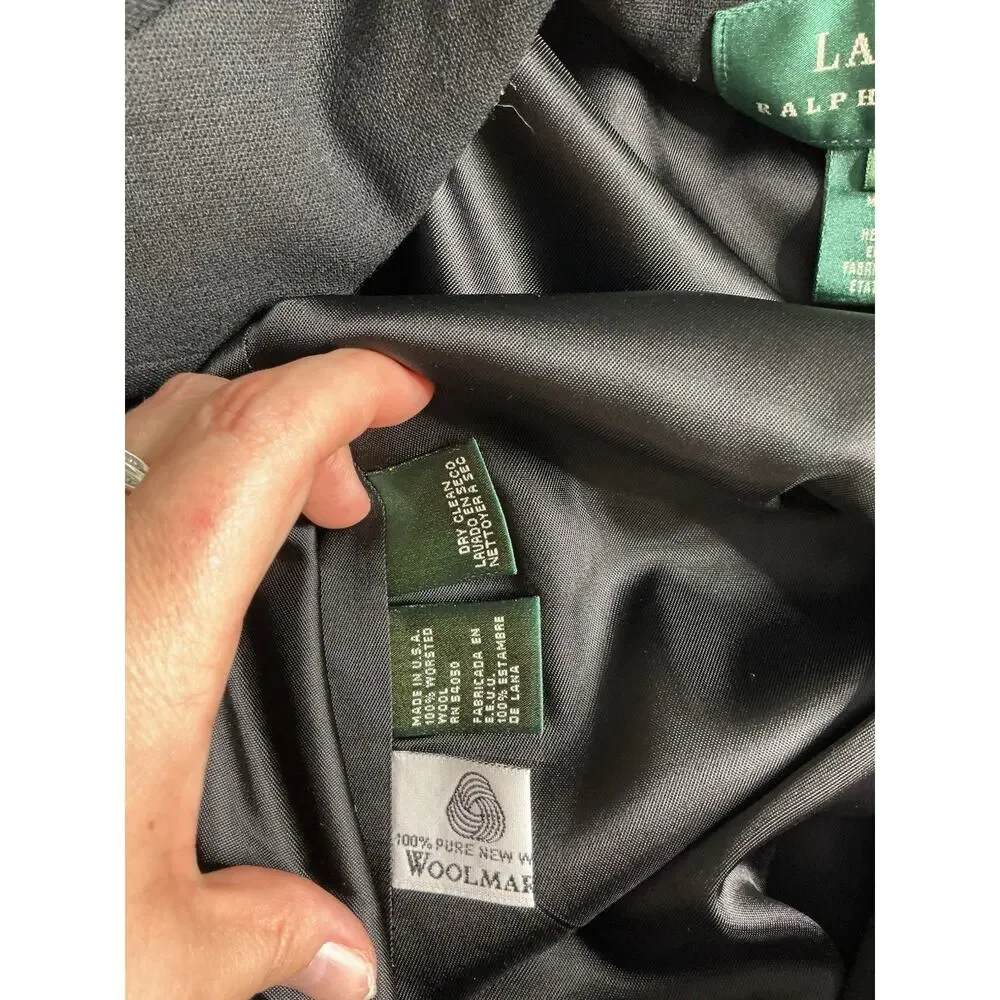 Vtg Women’s Lauren Ralph Lauren Black Long Coat With Tags - Picture 9 of 16